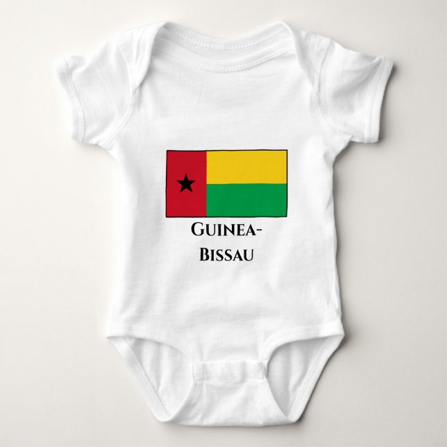 Body Para Bebê Bandeira da Guiné-Bissau (Frente)