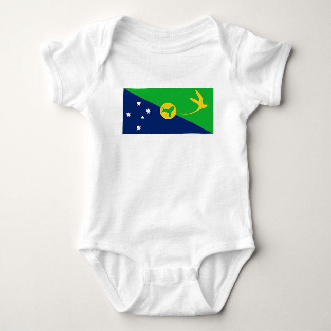Body Para Bebê Bandeira da Ilha Christmas (Frente)