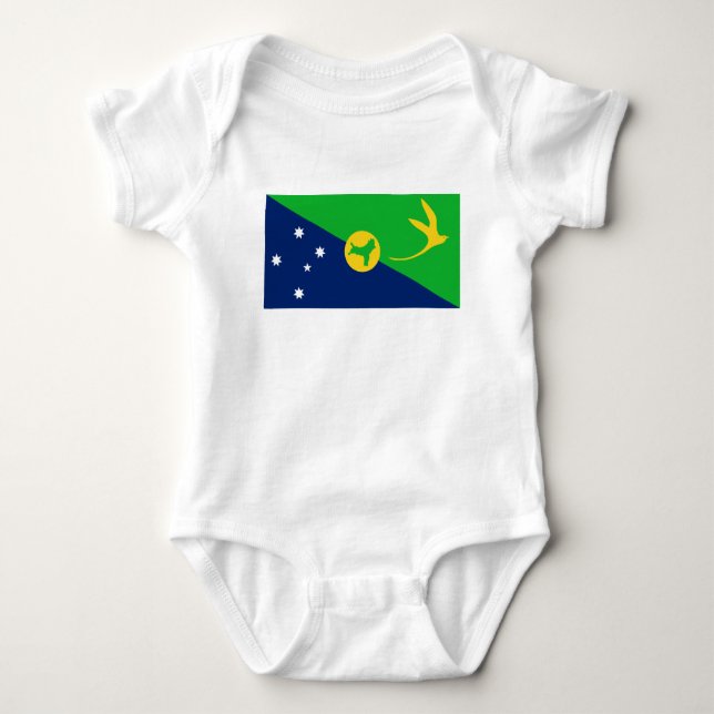 Body Para Bebê Bandeira da Ilha do Natal (Frente)