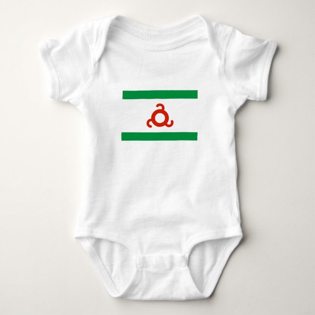 Body Para Bebê Bandeira da Inguchétia (Frente)