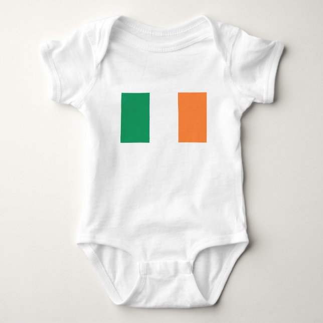 Body Para Bebê Bandeira da Irlanda (Frente)