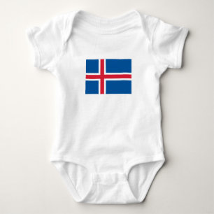 Body Para Bebê Bandeira da Islândia
