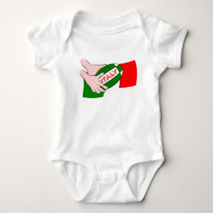 Body Para Bebê Bandeira Da Itália Com Bola De Râguebi