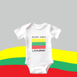 Body Para Bebê Bandeira da Lituânia