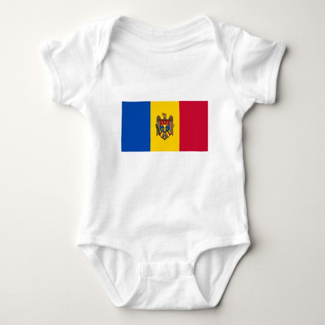 Body Para Bebê Bandeira da Moldávia (Frente)