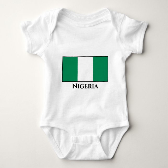 Body Para Bebê Bandeira da Nigéria (nigeriana) (Frente)