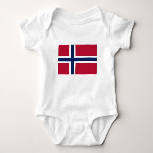 Body Para Bebê Bandeira da Noruega (Frente)