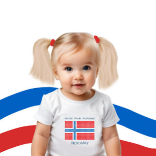 Body Para Bebê Bandeira da Noruega