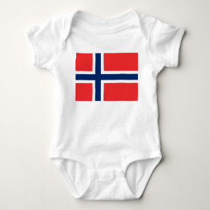 Body Para Bebê Bandeira da Noruega (Noruega)