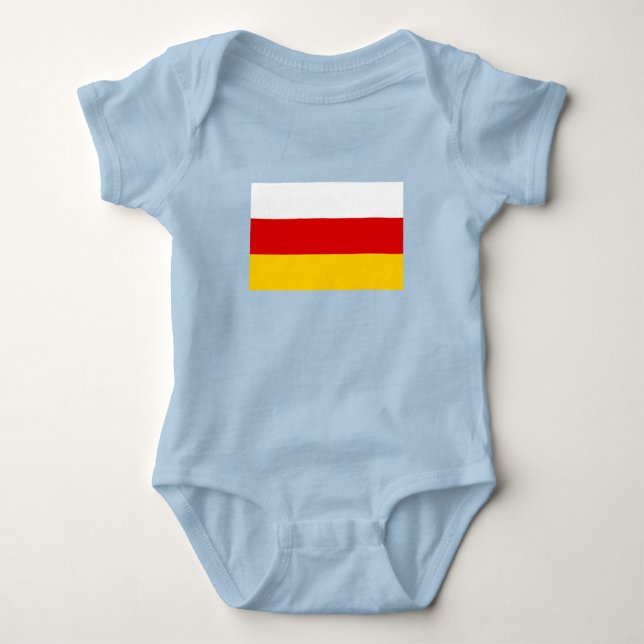 Body Para Bebê Bandeira da Ossétia do Sul (Frente)