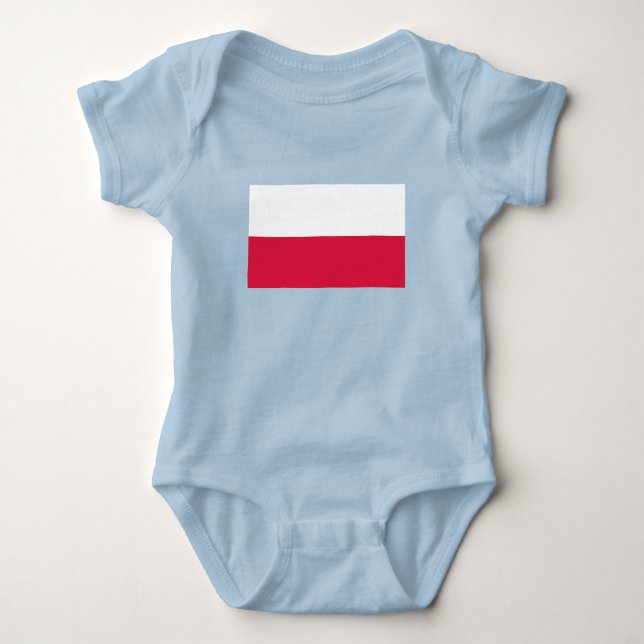 Body Para Bebê Bandeira da Polônia (Frente)