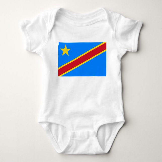 Body Para Bebê Bandeira da RDC (República Democrática do Congo) (Frente)
