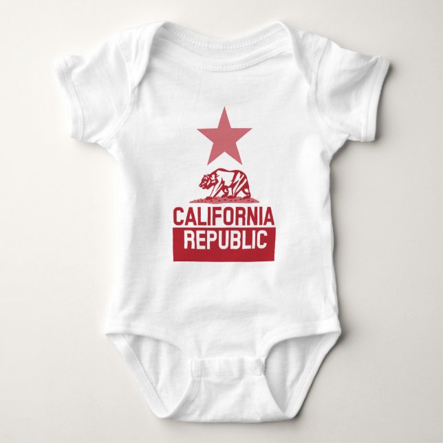 Body Para Bebê Bandeira da REPÚBLICA DA CALIFÓRNIA (Frente)