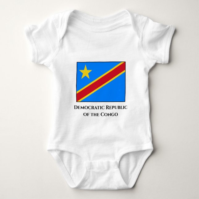 Body Para Bebê Bandeira da República Democrática do Congo (Frente)