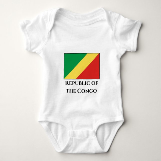 Body Para Bebê Bandeira da República do Congo (Frente)