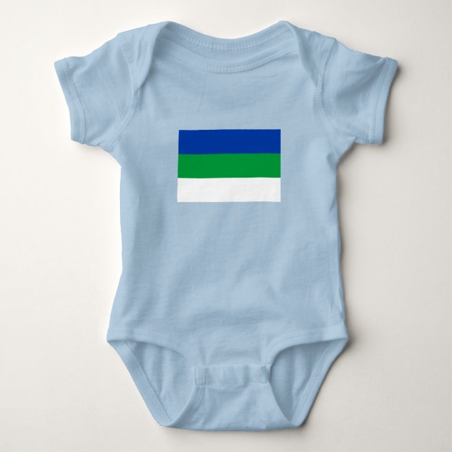 Body Para Bebê Bandeira da República Komi (Frente)
