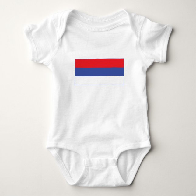Body Para Bebê Bandeira da República Sérvia (Frente)