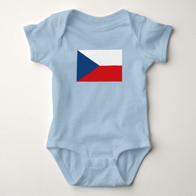 Body Para Bebê Bandeira da República Tcheca (Frente)