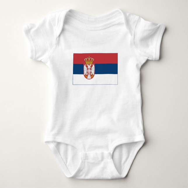 Body Para Bebê Bandeira da Sérvia (Frente)
