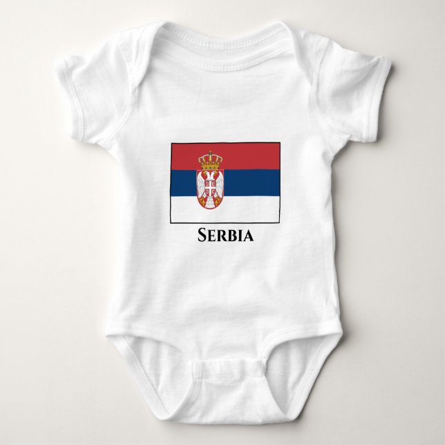 Body Para Bebê Bandeira da Sérvia (sérvia) (Frente)
