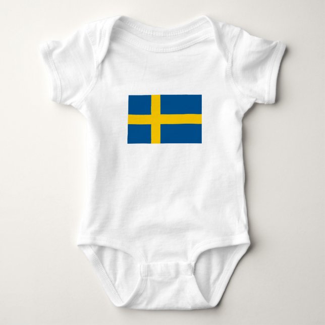 Body Para Bebê Bandeira da Suécia (Frente)