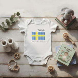 Body Para Bebê Bandeira da Suecia