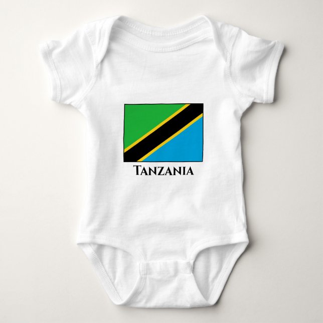 Body Para Bebê Bandeira da Tanzânia (Frente)