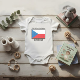 Body Para Bebê Bandeira da Tchechia