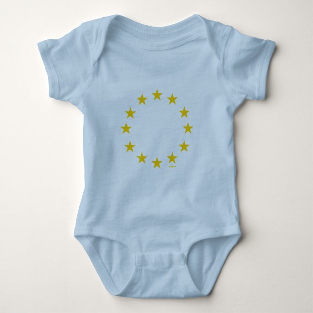 Body Para Bebê Bandeira da UE (União Europeia) (Frente)