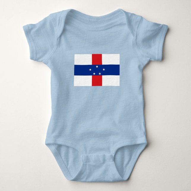 Body Para Bebê Bandeira das Antilhas Holandesas (Frente)
