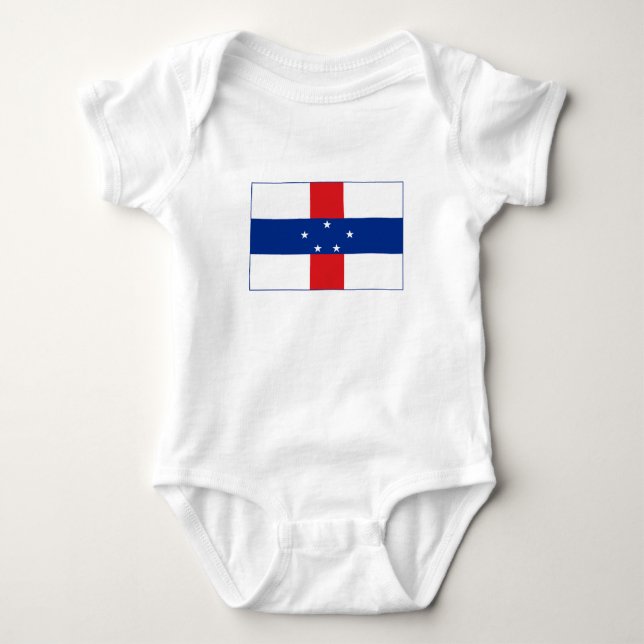 Body Para Bebê Bandeira das Antilhas Holandesas (Frente)