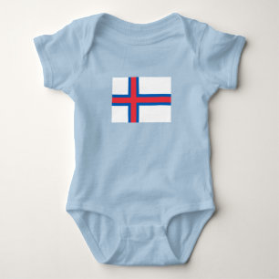 Body Para Bebê Bandeira das Ilhas Faroé
