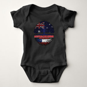 Body Para Bebê Bandeira das Raízes da Árvore Australiana do Chile