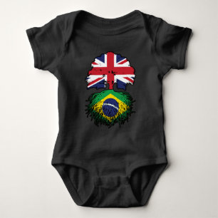 Body Para Bebê Bandeira das Raízes da Árvore Britânica