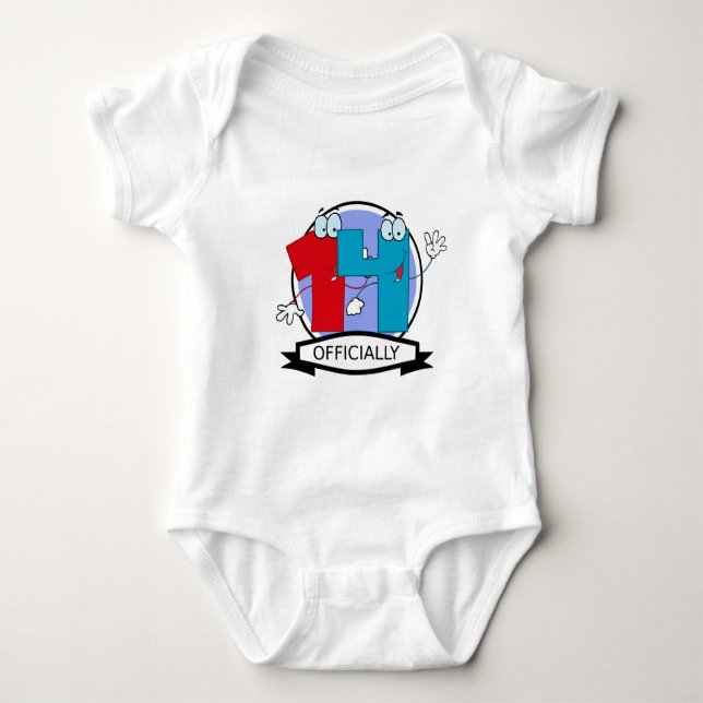 Body Para Bebê Bandeira de Aniversário Oficialmente 14 (Frente)