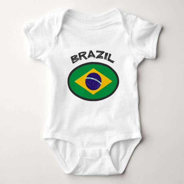 Body Para Bebê Bandeira de Brasil - refrigere o design! (Frente)