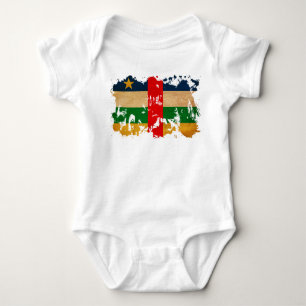 Body Para Bebê Bandeira de Central African Republic