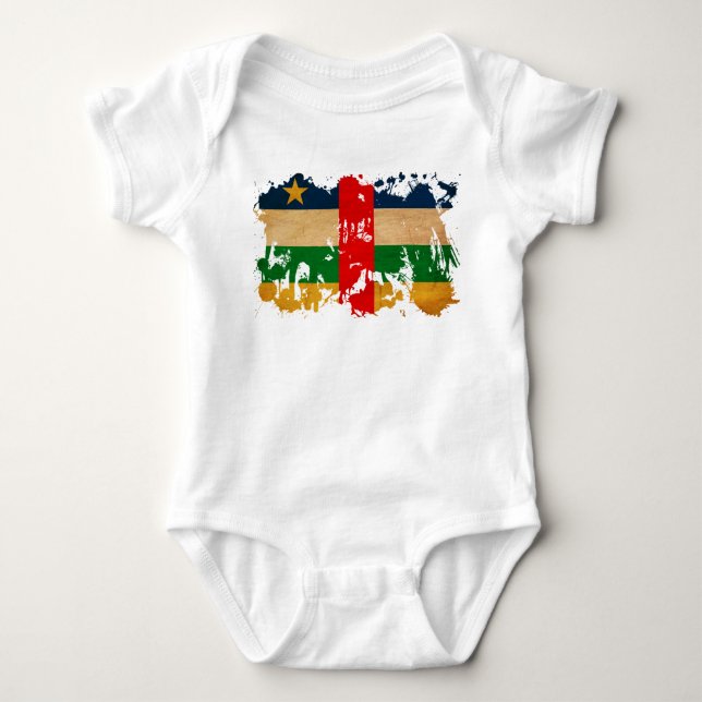 Body Para Bebê Bandeira de Central African Republic (Frente)