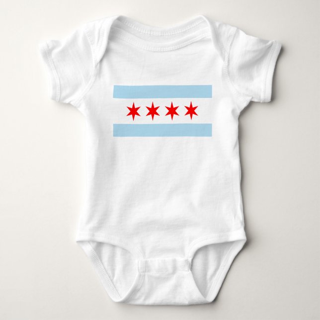Body Para Bebê Bandeira de Chicago (Frente)