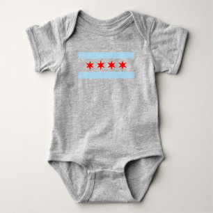 Body Para Bebê Bandeira de Chicago