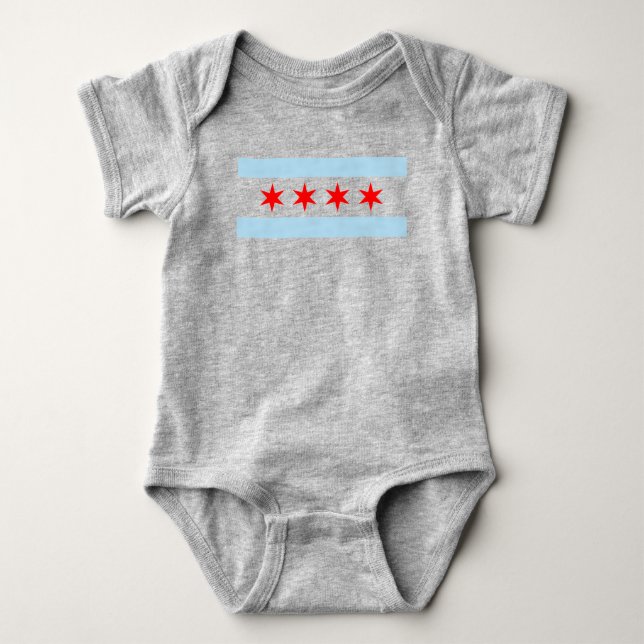 Body Para Bebê Bandeira de Chicago (Frente)