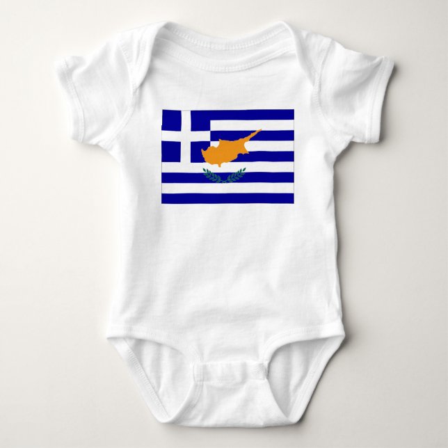 Body Para Bebê Bandeira de Chipre do grego (Frente)