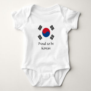 Body Para Bebê Bandeira de Coreia do Sul