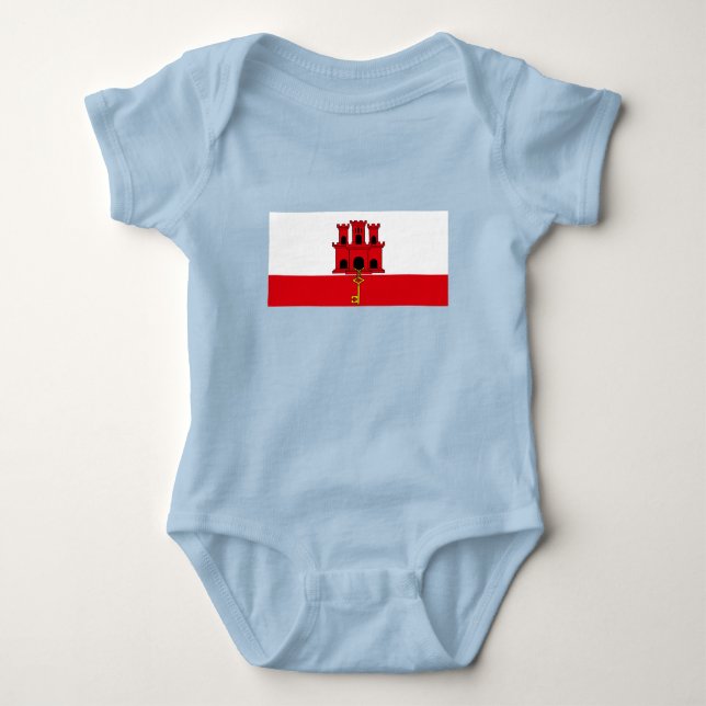 Body Para Bebê Bandeira de Gibraltar (Frente)