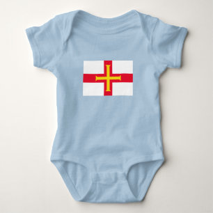 Body Para Bebê Bandeira de Guernsey