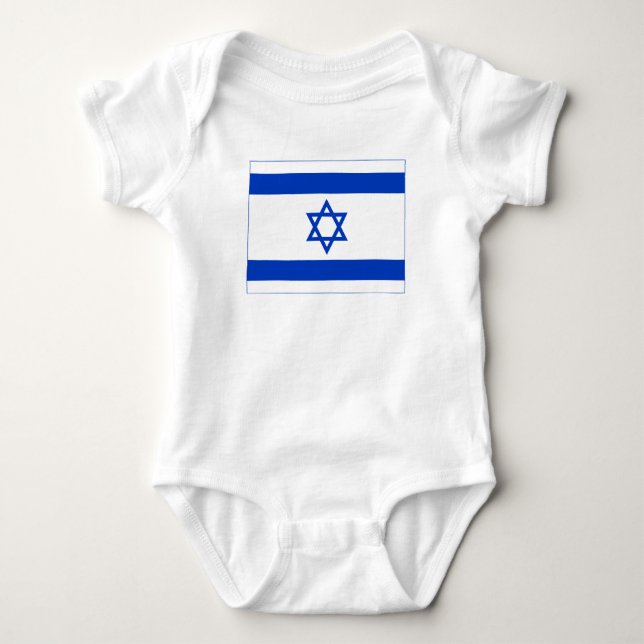 Body Para Bebê Bandeira de Israel (Frente)