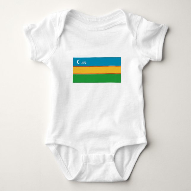 Body Para Bebê Bandeira de Karakalpakstan (Frente)