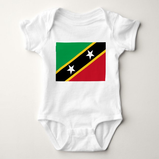 Body Para Bebê Bandeira de Kitts e Nevis Santos (Caribe) (Frente)