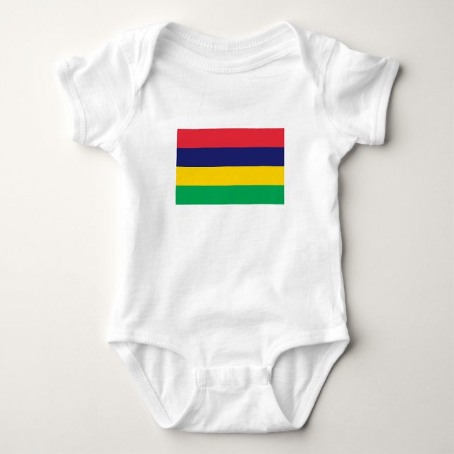 Body Para Bebê Bandeira de Maurícia (Frente)