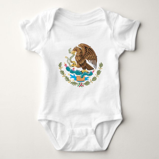 Body Para Bebê Bandeira de México do mexicano (Frente)
